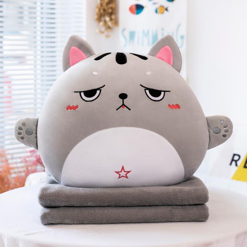 Kreative Tier-Klimaanlagendecke Überwurf Kissen mit Decke Puppe Plüschtier Mittagspausendecke Kinder- und Mädchengeschenk