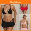 Bikini Set For Women With Lace Coverup And Tie Neck Design For Swimming And Water Sports