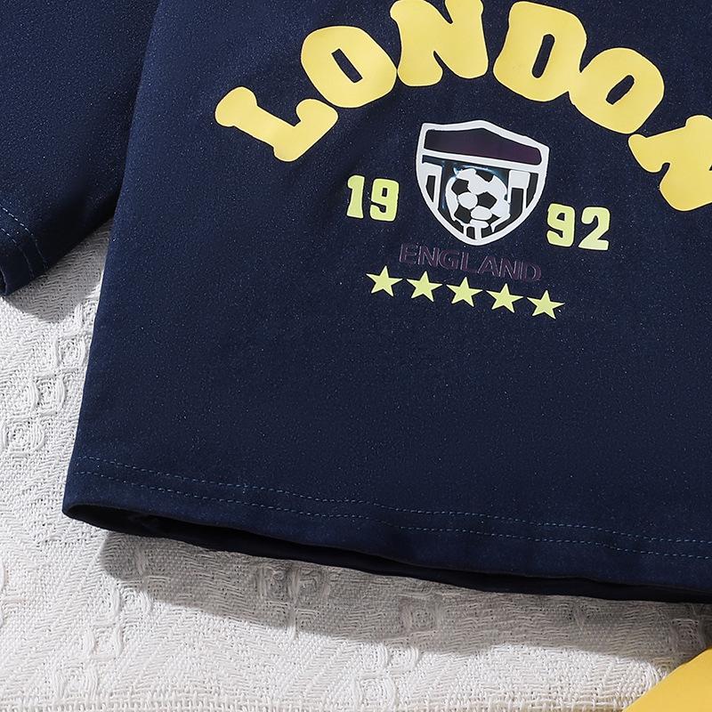 Mädchen Mode Set Sommer Kinder Kurz Slim Buchstaben Kurzarm T-Shirt Lässig Weitbeinige Hosen Zwei Sets