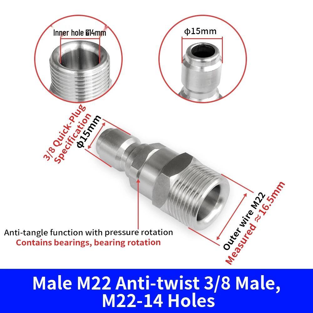 Raccordi Rapidi in Acciaio Inossidabile da 3/8" per Idropulitrici ad Alta Pressione