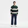 Fila Tennis Fashion Classic Retro Sports Leisure Striped Loose Versatile Comfortable Knitted Sweater Men sweater Pine-Green A11M543406FDG