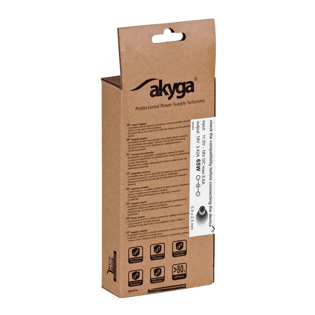 Akyga Ak-Nd-31 Car Power Adapter Laptop Hp Asus 19V 3.42A 65W 5.5 X 2.5