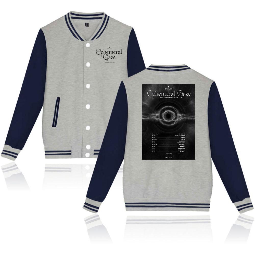 NEW Arrivals Unisex Fashion Taemin Ephemeral Printed Baseball Sweatshirt Women Men Outdoor Sport Jackets