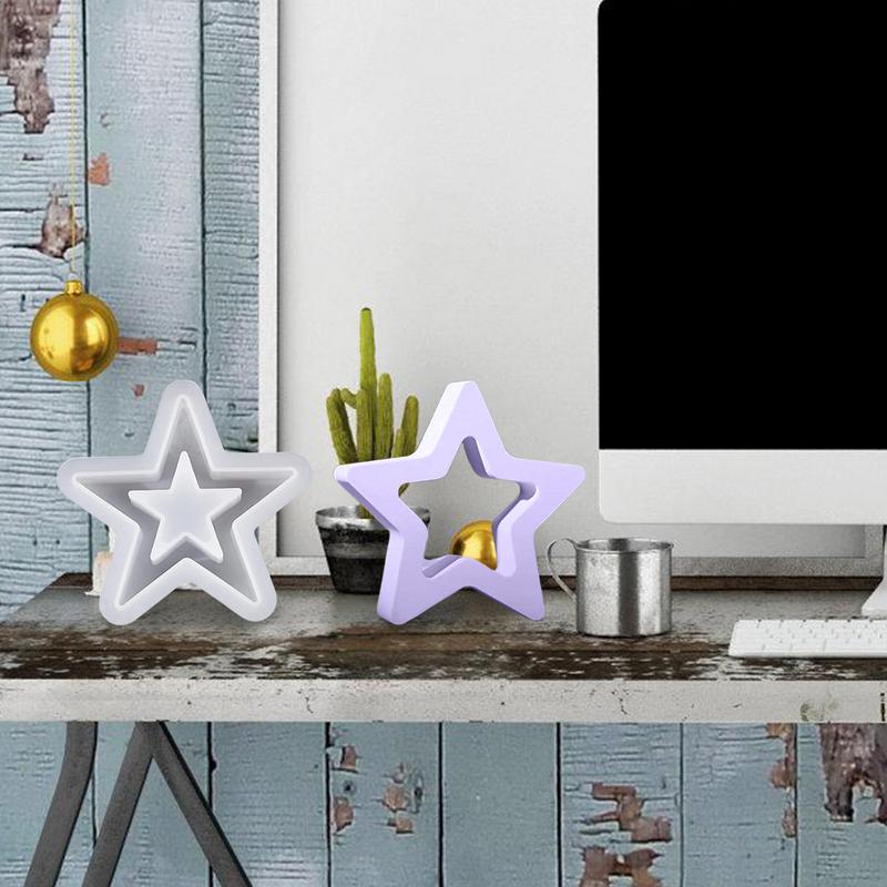 Christmas Stars Silicone Mould 3D Hollow Star Candle Mould Christmas Decoration Handmade Craft Art Making Gift