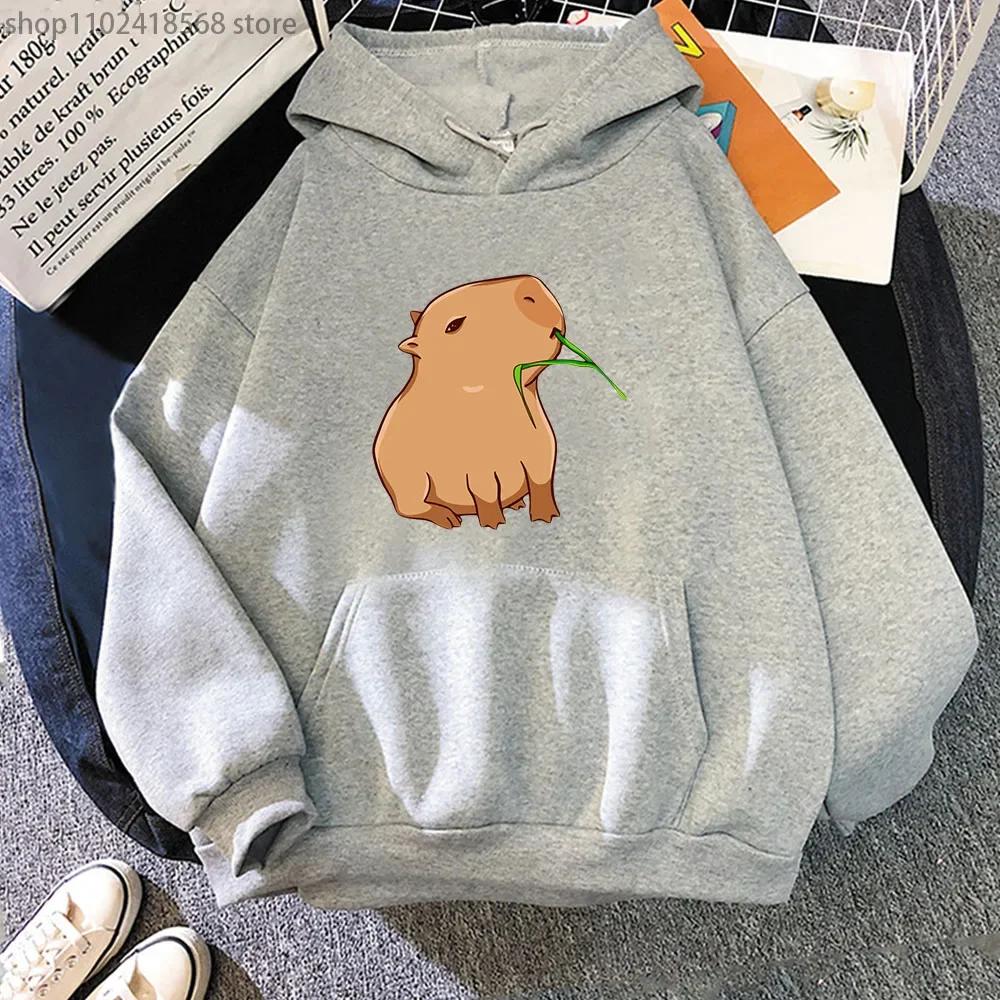 Lustiger Capybara-Print Hoodie Damen Kawaii Sweatshirt für Mädchen Unisex Mode Pullover Harajuku Grafik Kapuzenpullover Cartoon Oberteile