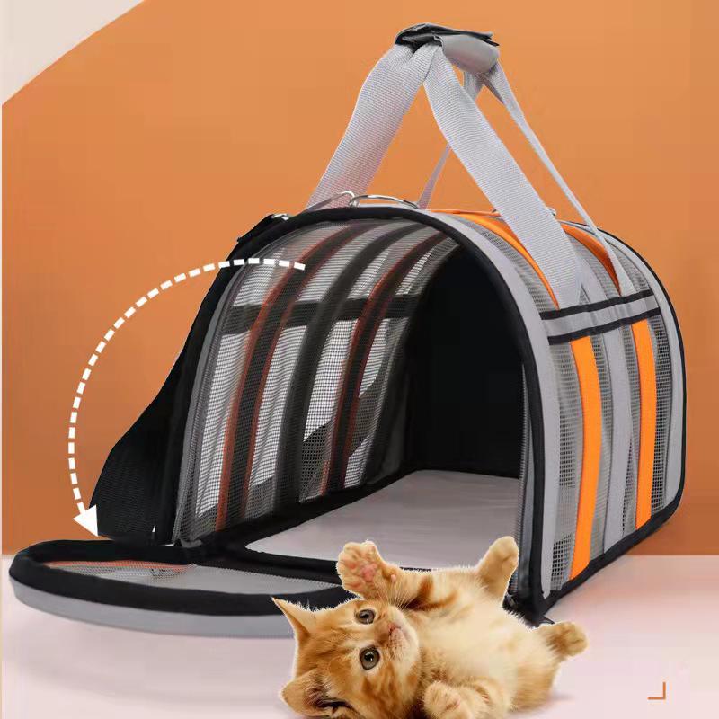 Foldable Pet Travel Bag: Breathable & Portable Carrier for Cats & Dogs, All-Season Use