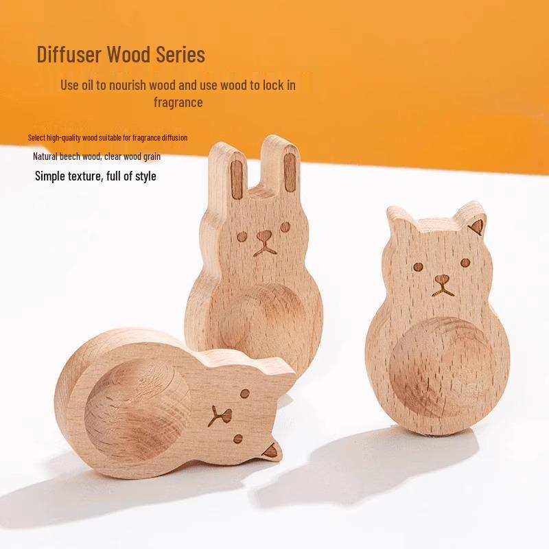 Little Rabbit Ornament Aromatherapy Diffuser: Woody Essential Oil Scent Sticks for Bedroom and Wardrobe.