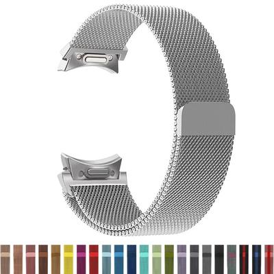 Samsung Galaxy Watch 6 5 4 Classic 43 47 40 44mm 42 46mm 5Pro 45mm için Hızlı Takılan Milanese Boşluksuz Kordon Manyetik Halkalı Kordon Kemer