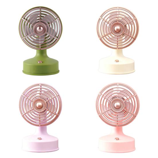 Mini Desk Fan USB Rechargeable Single Speed Personal Table Fan Adjustable 90 Degree Head Tilt Quiet Fan for Bedside Desktop