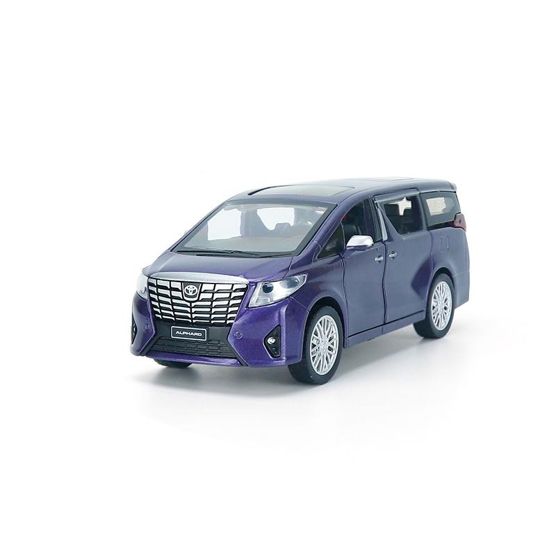 1/29 Electric Car Model Toyota Alphard Boy Collection Pull Back Extended Alloy Cars Men's Souvenir Birthday Gift for Children