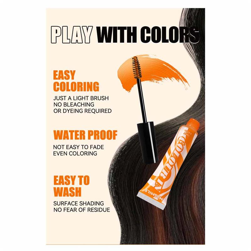Coloration Capillaire Jetable Rouge Jaune Bleu Couleur Mèche Couleur Crème à Sourcils Usage Personnel Cosplay Salon Coiffure Accessoires de Coloration Capillaire
