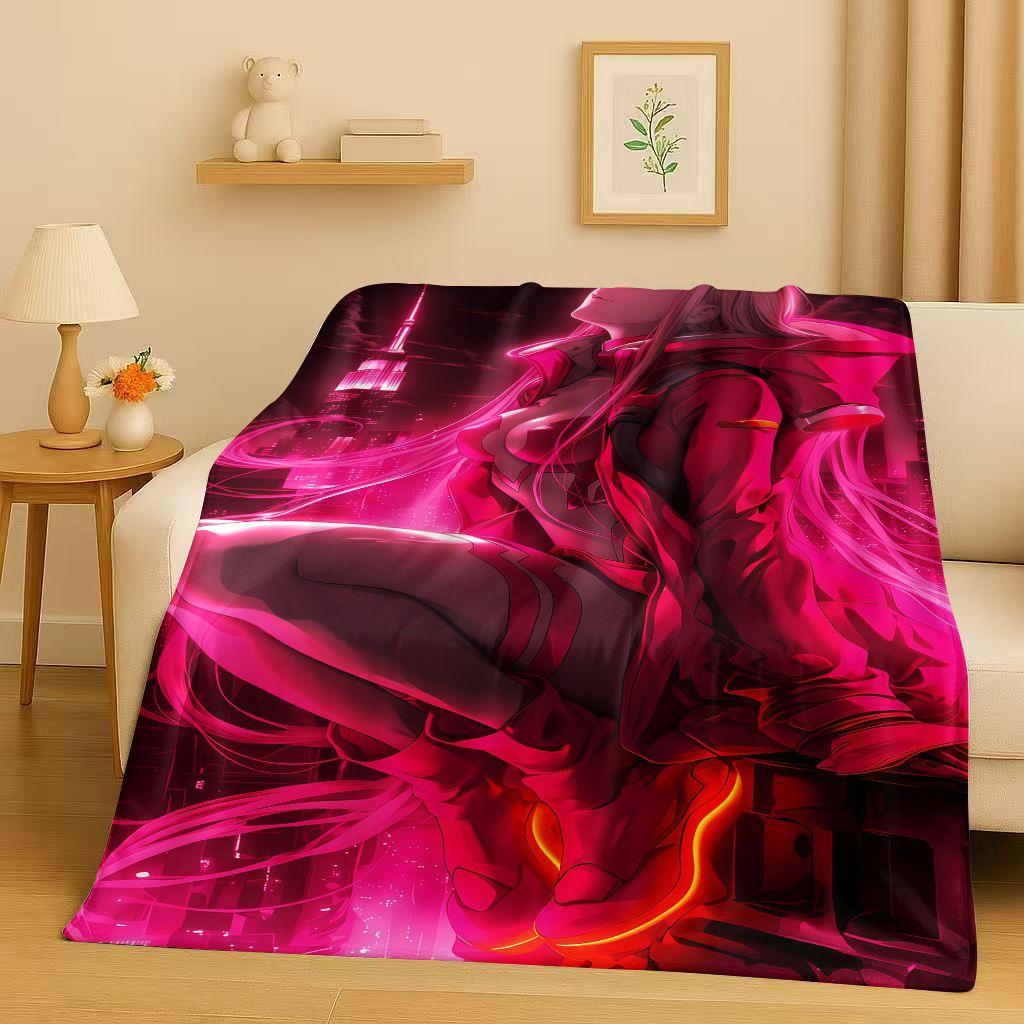 Manta de Franela Sexy 3D de Chica Zero Two DARLING in The FRANXX, Manta de Felpa Suave y Cálida para Hogar, Dormitorio, Cama, Sofá, Oficina