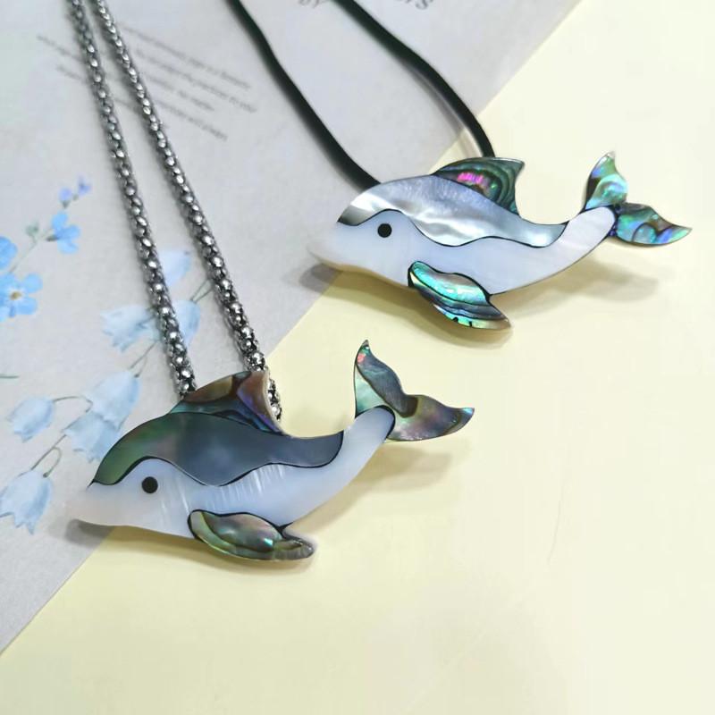 Handcrafted Shell Dolphin Brooch Pin With Embedding Technique For Animal Jewelry Enthusiasts