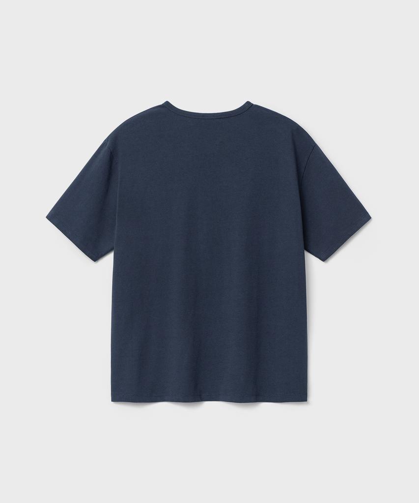 Bellie Variant Henley Neck T-Shirt - Washed Navy