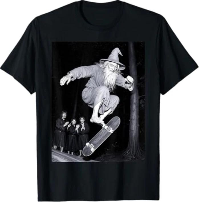 Wizard Skateboarding Funny Skater Graphic Tees T-Shirt 3XL