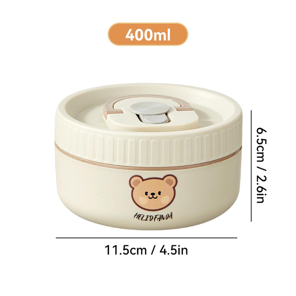 WORTHBUY Cute 304 Stainless Steel Thermal Bento Box With Handle Leak Proof Lunch Box Microwave Food Container For Students Adult