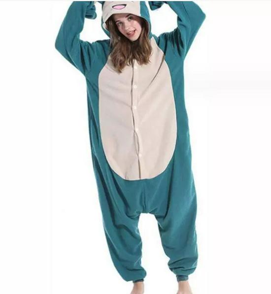 Pocket Monster Series One-Piece Pajamas: Slowpoke, Squirtle, Golduck & Bulbasaur Cartoon Sleepwear