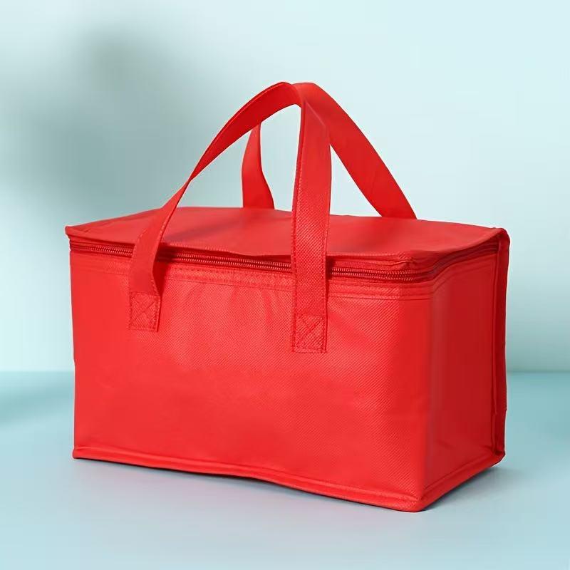 

Portable Insulated Picnic Bag - Foldable Outdoor Lunch Box for Drinks & Snacks 21x14x17 cm красный