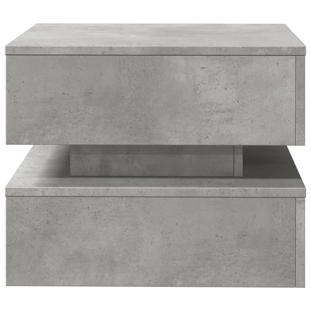 LED Coffee Table in Concrete Grey 50 x 50 x 40 cm