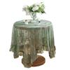 Lotus Leaf Edge Premium Green Hollow Lace Tablecloth Round Mirror Lotus Leaf Edge Small Fresh Lace Tablecloth