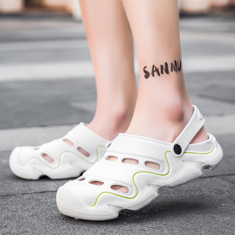 2 in 1 Fashion Men's Sandals Lightweight EVA Garden Shoes Indoor Outdoor Clogs Slippers Breathable Wading Shoes