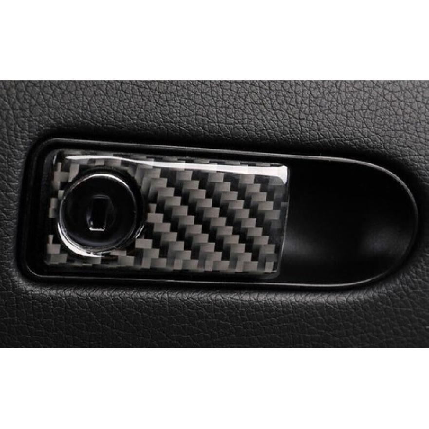 For Benz C-Class 2007-14 Real Carbon Fiber Co-Pilot Storage Box Handle Bowl Trim