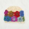 New colorful flower hand-crocheted pullover hat women's outdoor versatile temperament warm head hat