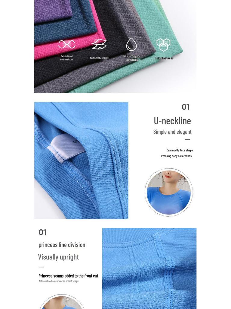 Women's Gradient Quick-Dry Yoga & Running Short-Sleeve Slimming Top
