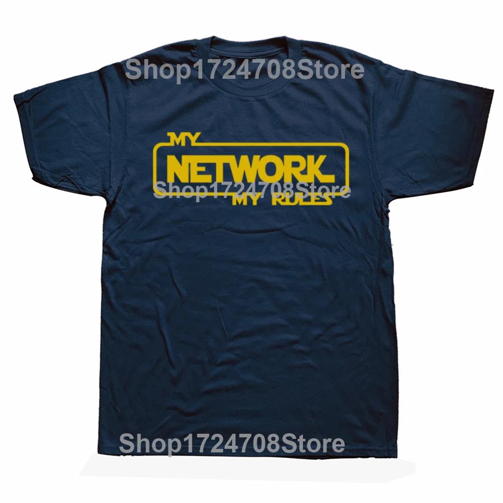 Lustige My Network My Rules Grafik T-Shirts Herren Damen Mode Lässiges T-Shirt 100% Baumwolle Locker Übergröße Netzwerkadministrator T-Shirt