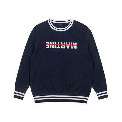 MARTINE GOLF Reverse Logo Round Knit_Navy (Men)