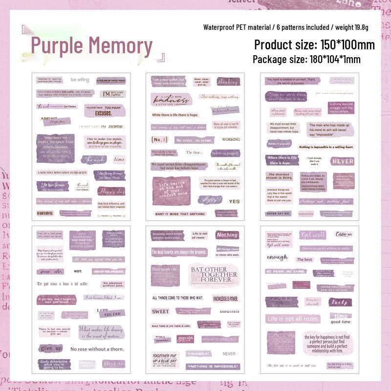 Retro Waterproof Collage Stickers - Creative English Planner Material for DIY Painting