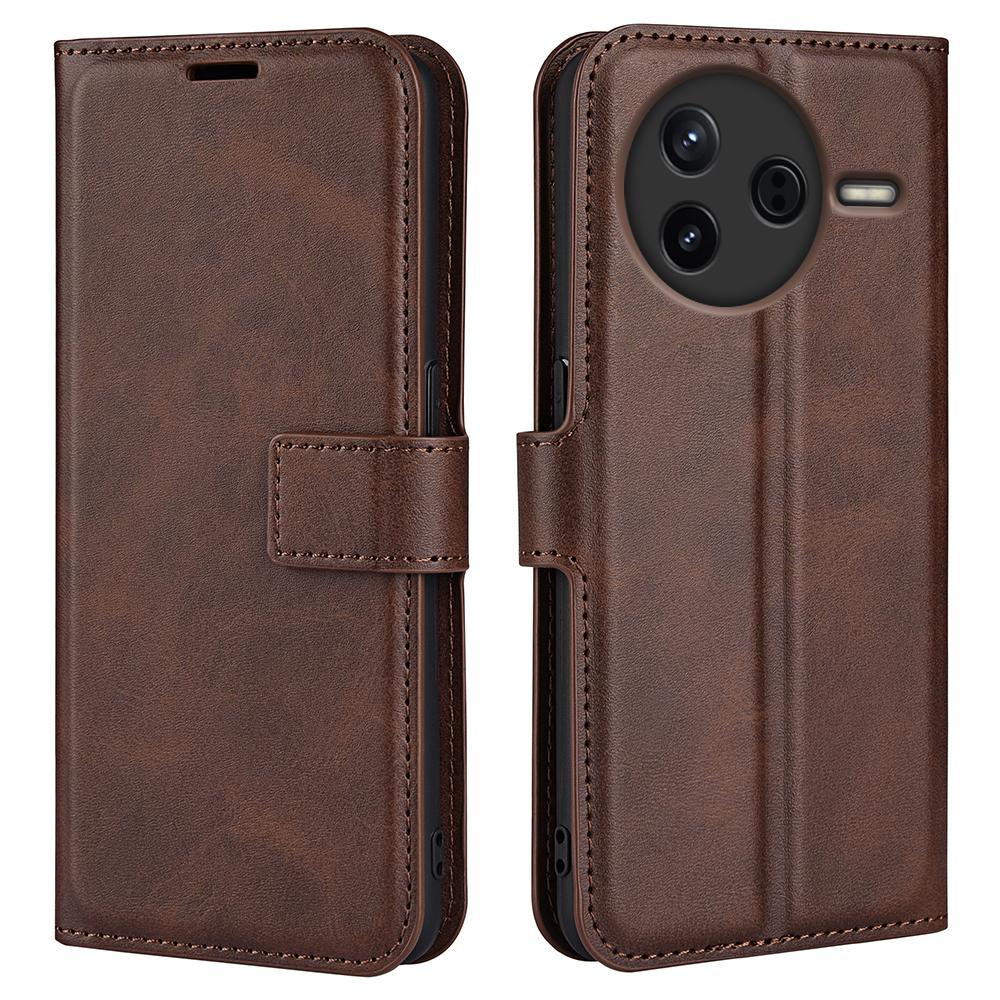 For Xiaomi Redmi K80 5G Stand Case Anti-Scratch Calf Texture Leather Phone Cover