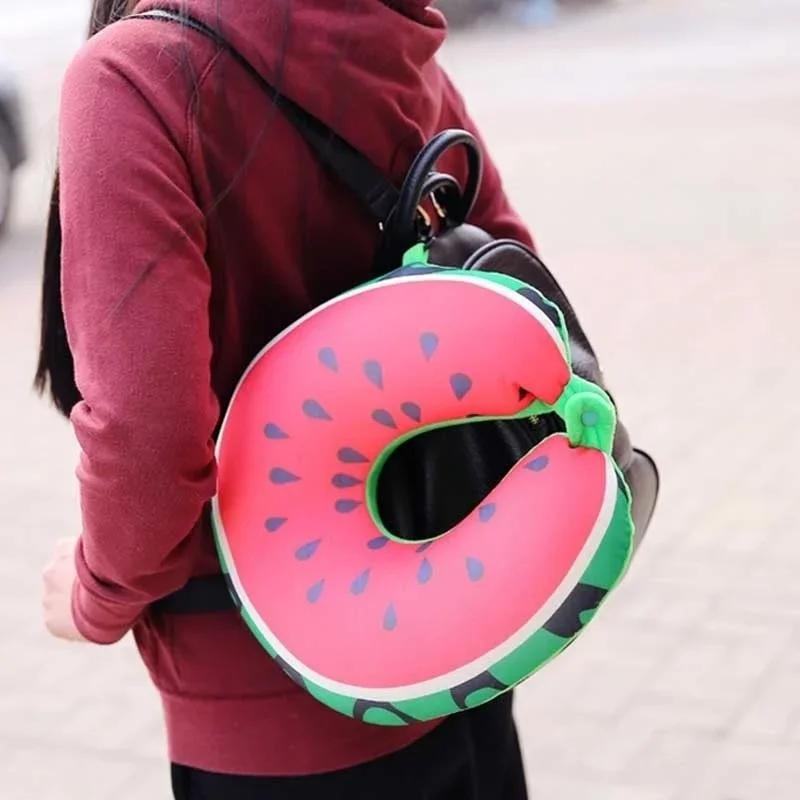 Convenience Travel Portable Fruit U Shaped Pillow Cushion Nanoparticle Neck Pillows Cervical Pillow Fruit Pattern Travel Pillows
