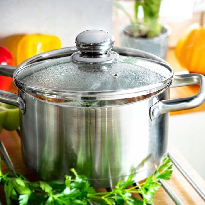 KADAX Couvercle En Verre Avec Poignée En Acier, Accessoire Culinaire Pour Sublimer Vos Casseroles, Marmites Et Poêles (28 Cm)