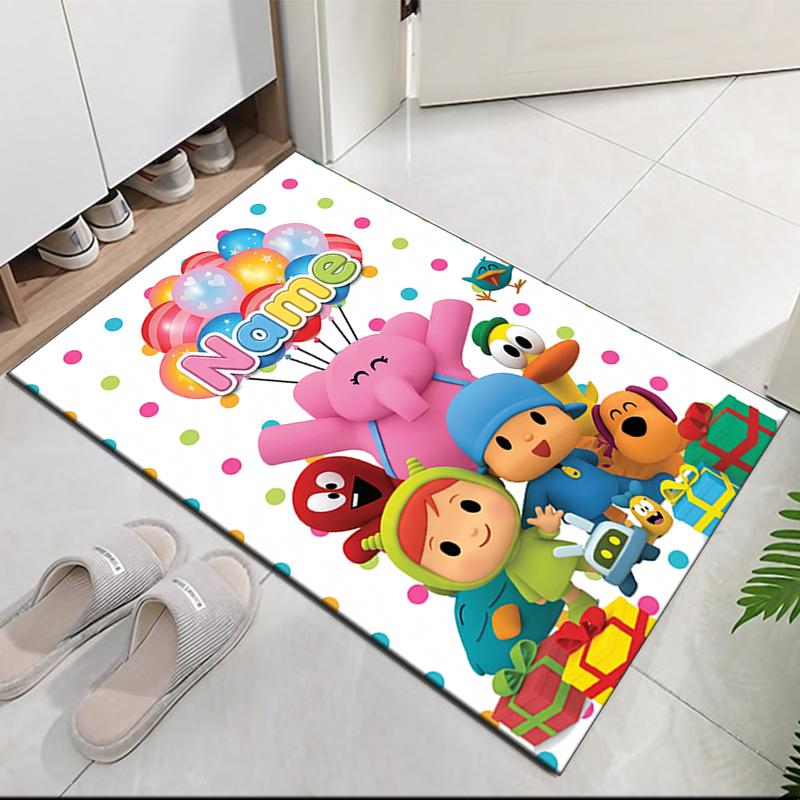 Custom Name Pocoyo Printed Carpet Rug For Office Chair Living Room Bedroom Kitchen Room Decor Gifts
