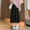 2025 New Women's High Waist Knitted A-line Pleated Midi Skirt for Autumn/Winter