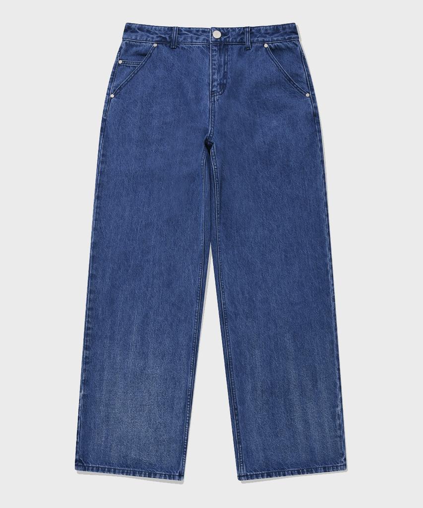 Palet Hand Brush Denim Pants Blue