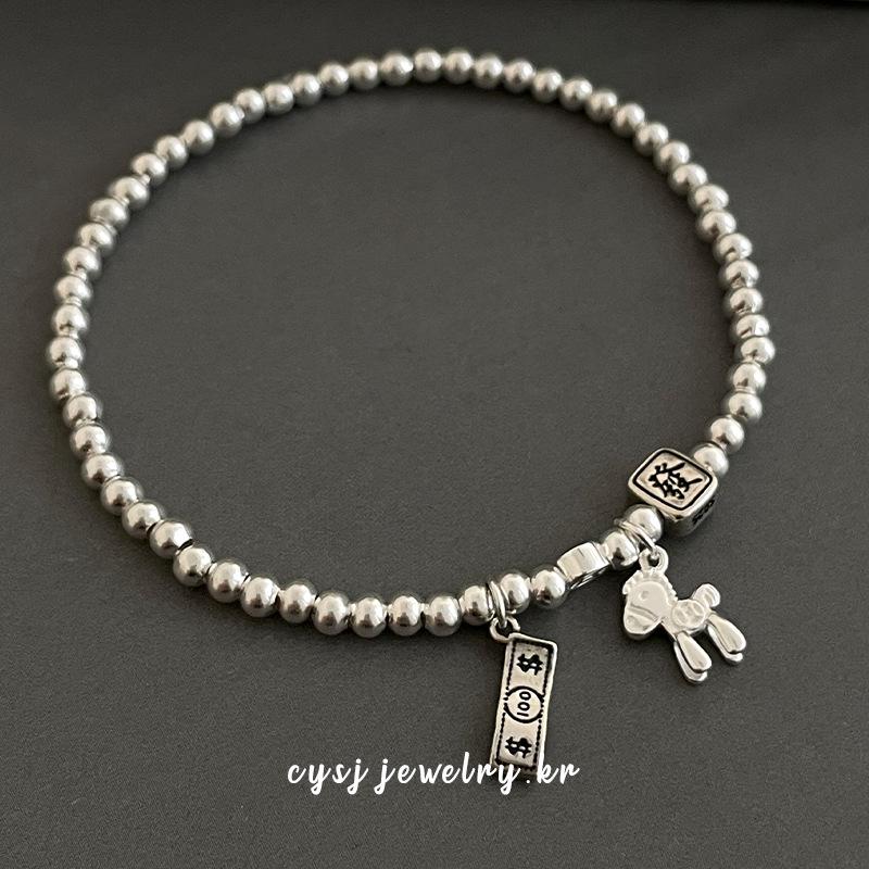 Cui Yan S925 Sterling Silver Horse Wealth Bracelet, 2025 Korean Style Women s Gift Jewelry. 925 Sterling Silver