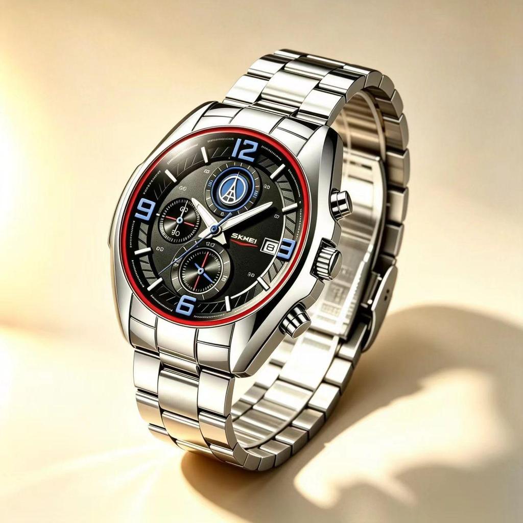 Men's Quartz Watch SKMEI Racing Chronograph Stainless Steel 9346