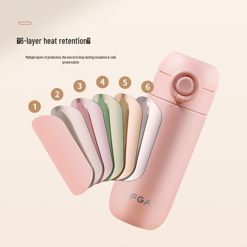 FGA Tragbare Isolierte Trinkflasche aus 316 Edelstahl mit Strohhalm