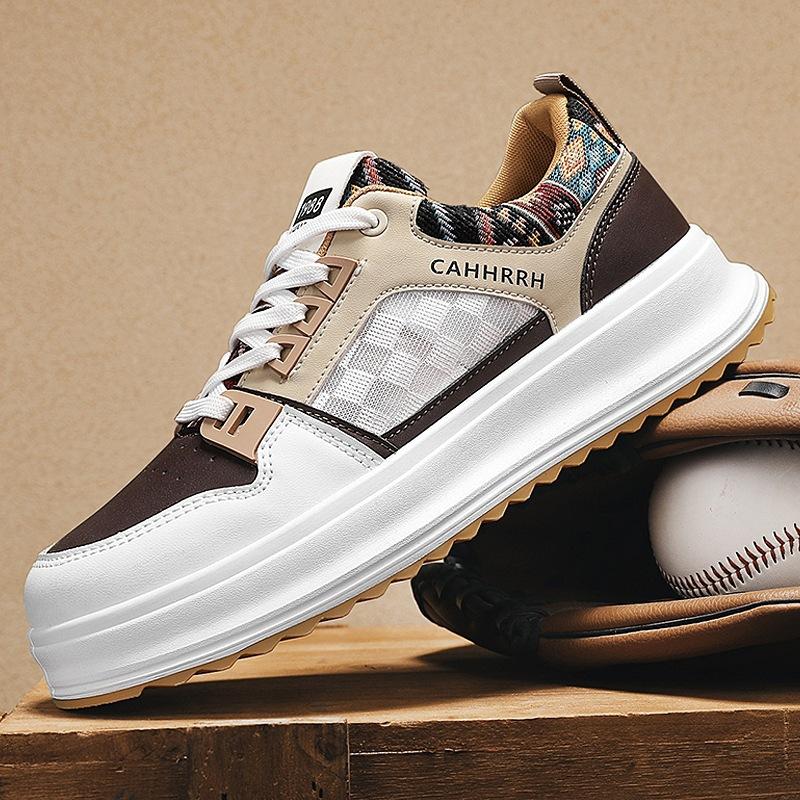 

Mesh men s shoes casual sports shoes student spring and summer 2025 board shoes men s niche trendy shoes thick soles increase 44