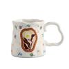Light Luxury Ceramic Coffee Mug Floral Decoration Breakfast Cup Exquisite Milk Cup  Home Office Use