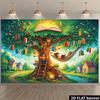 2D Buchbaum Bibliothek Party Kulisse Fotografie Hintergrund Banner