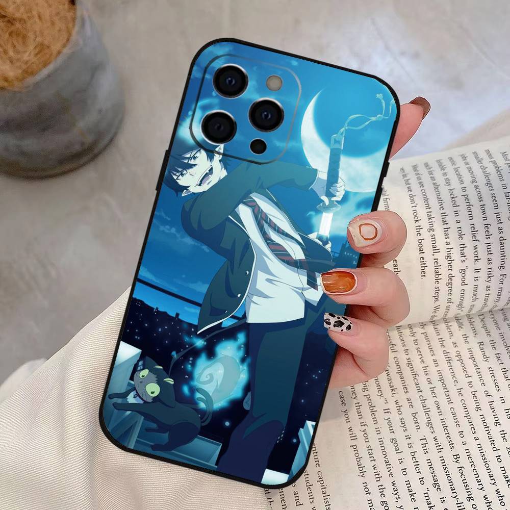 

Чехол для телефона Синий Экзорцист Рин Окумура Для iPhone 17,16,15,14,13,12,11 Plus,Pro Max,XS,Мягкий силиконовый черный чехол iPhone11ProMax