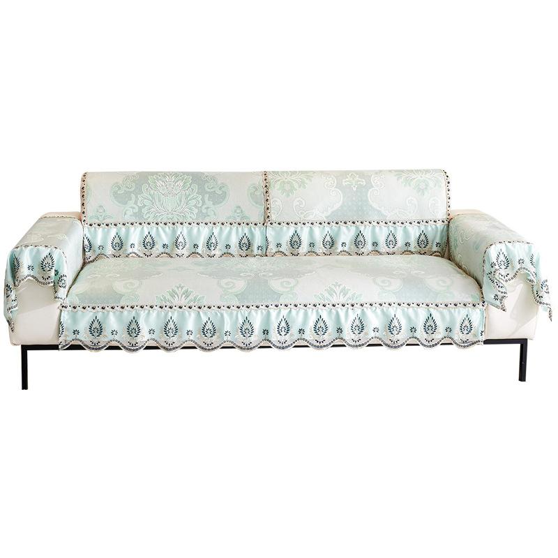 Ice Silk Sofa Cushion Summer Anti Slip European Style All Inclusive Sofa Cover Cool Mat Cushion Suitable for All Seasons