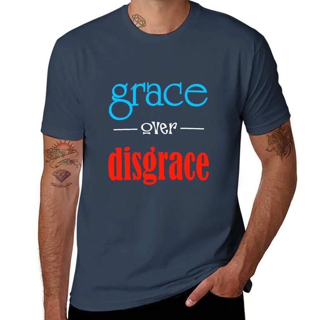 Grace Over Disgrace Tshirt Casual Minimalist Short Sleeve Top Tshirt