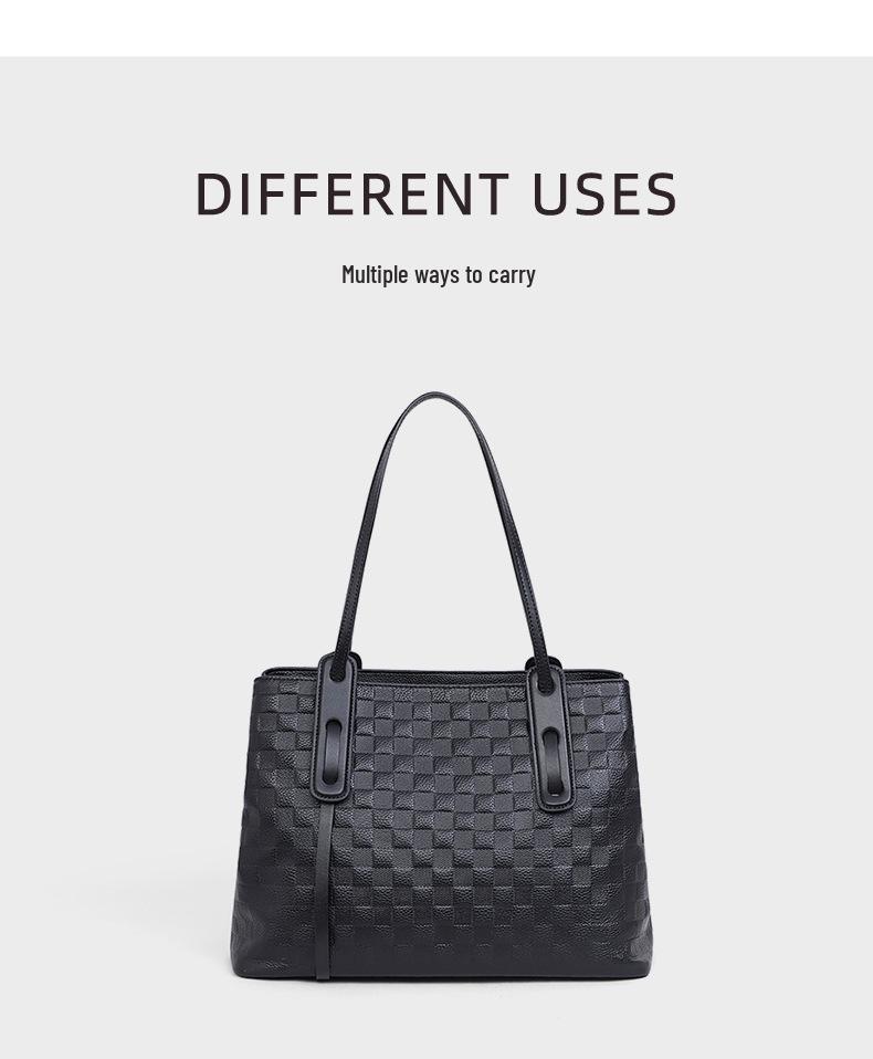 2026 Women's Genuine Leather Tote Bag - Trendy, Large Capacity, Handheld & Shoulder, Fashionable Commute Accessory