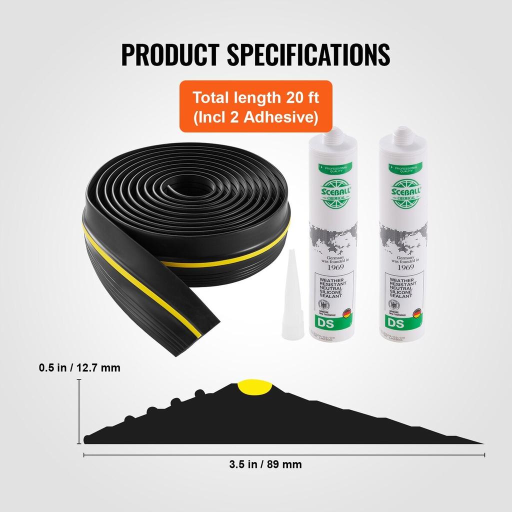 Garage Door Threshold and Bottom Seals Kit, 20 FT U Shape+O Ring Universal Garage Door Bottom Seal Weatherstrip PVC, Combine with Weatherproof Garage