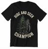 Hide And Seek Champion Bigfoot T-Shirt, Funny Sasquatch Graphic Tee Outdoors