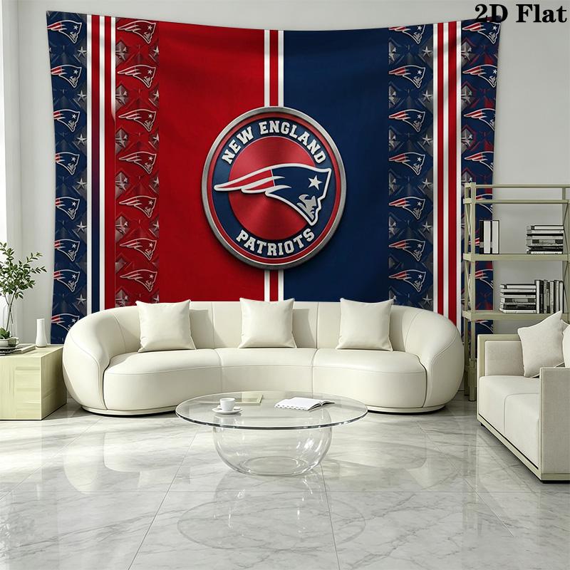 New England Patriots Logo Wall Tapestry Aesthetic Wall Hanging Printed Fabric Blanket Decorative Tapestries for Bedroom Living Room Home Decor